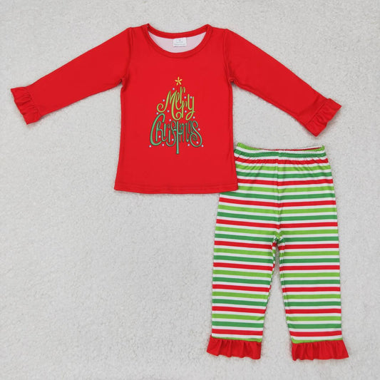 baby girl merry christmas long sleeve pajama set winter clothes