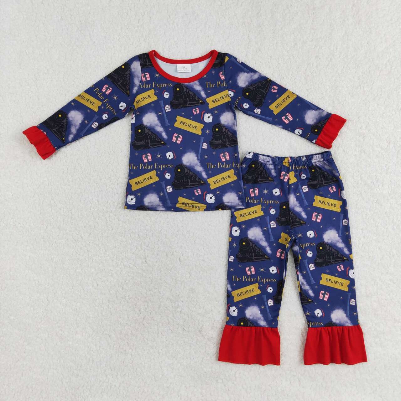 Sister brother wholesale christmas train matching clothes