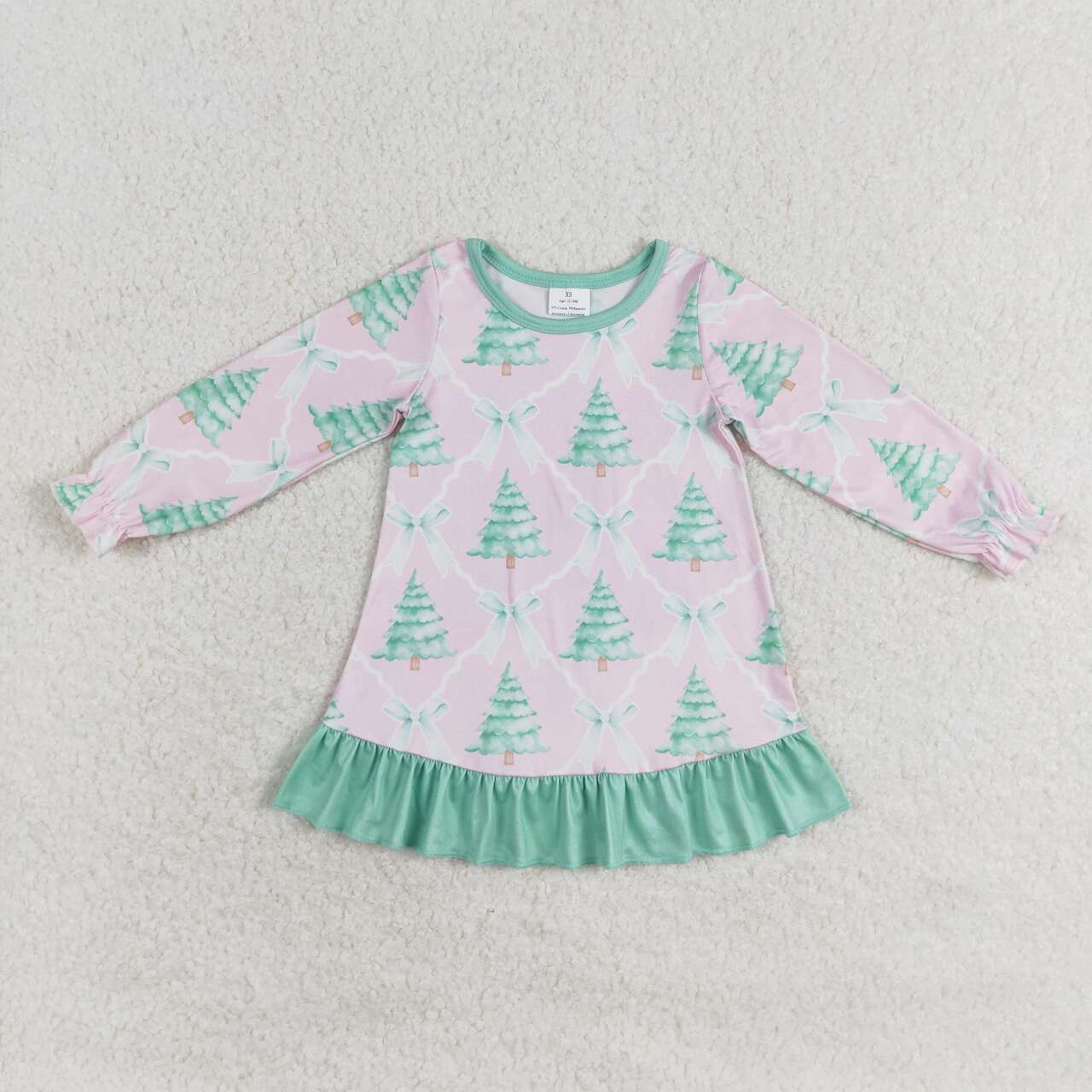 Christmas tree long sleeve dress