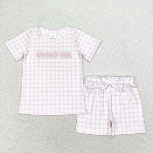 sister brother embroidery mamas girl daddys girl plaid matching wholesale outfit