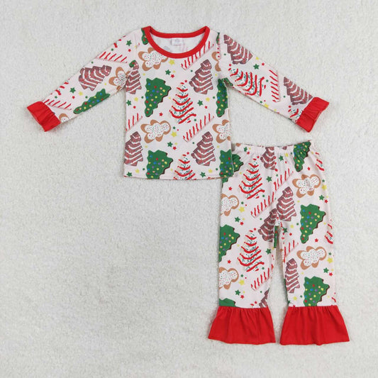 baby girl christmas tree cake design 2pcs bamboo pajama set
