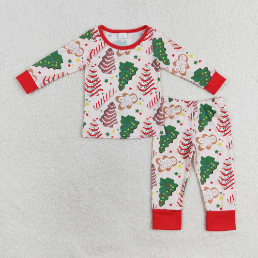 baby boy christmas tree cake design 2pcs bamboo pajama set