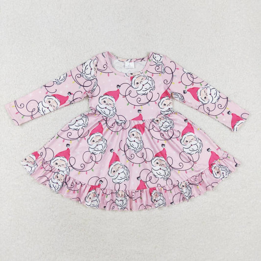 infant baby girls wholesale christmas pink santa claus dress