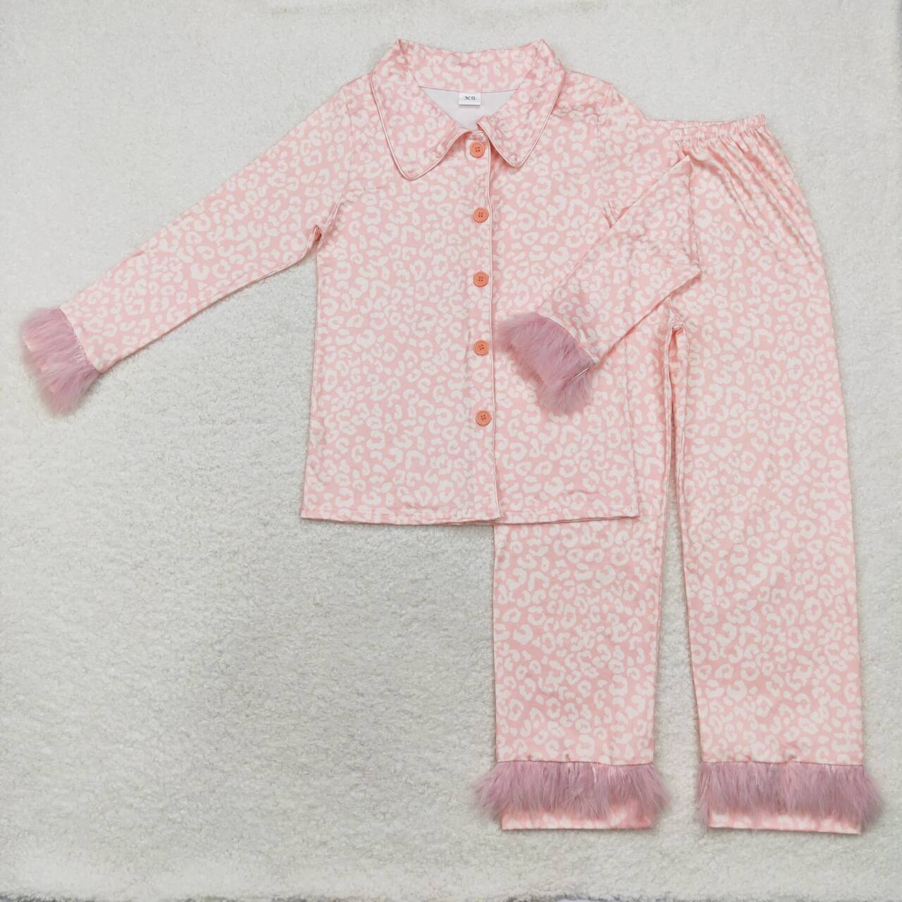 Mommy and Me pink cheetah long sleeve family pajama set