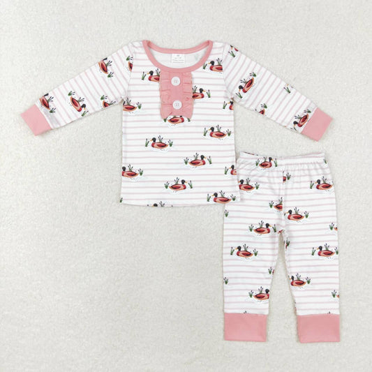 pink stripes mallard duck baby girl clothes