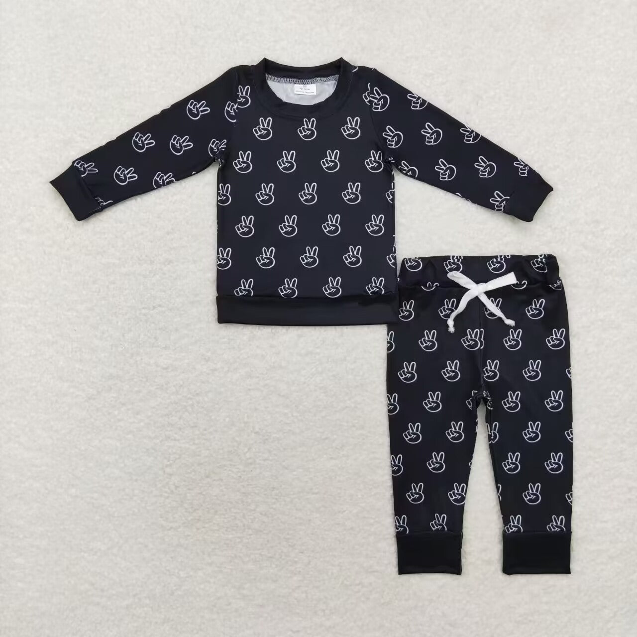 baby boyfinger print long sleeve fall clothes