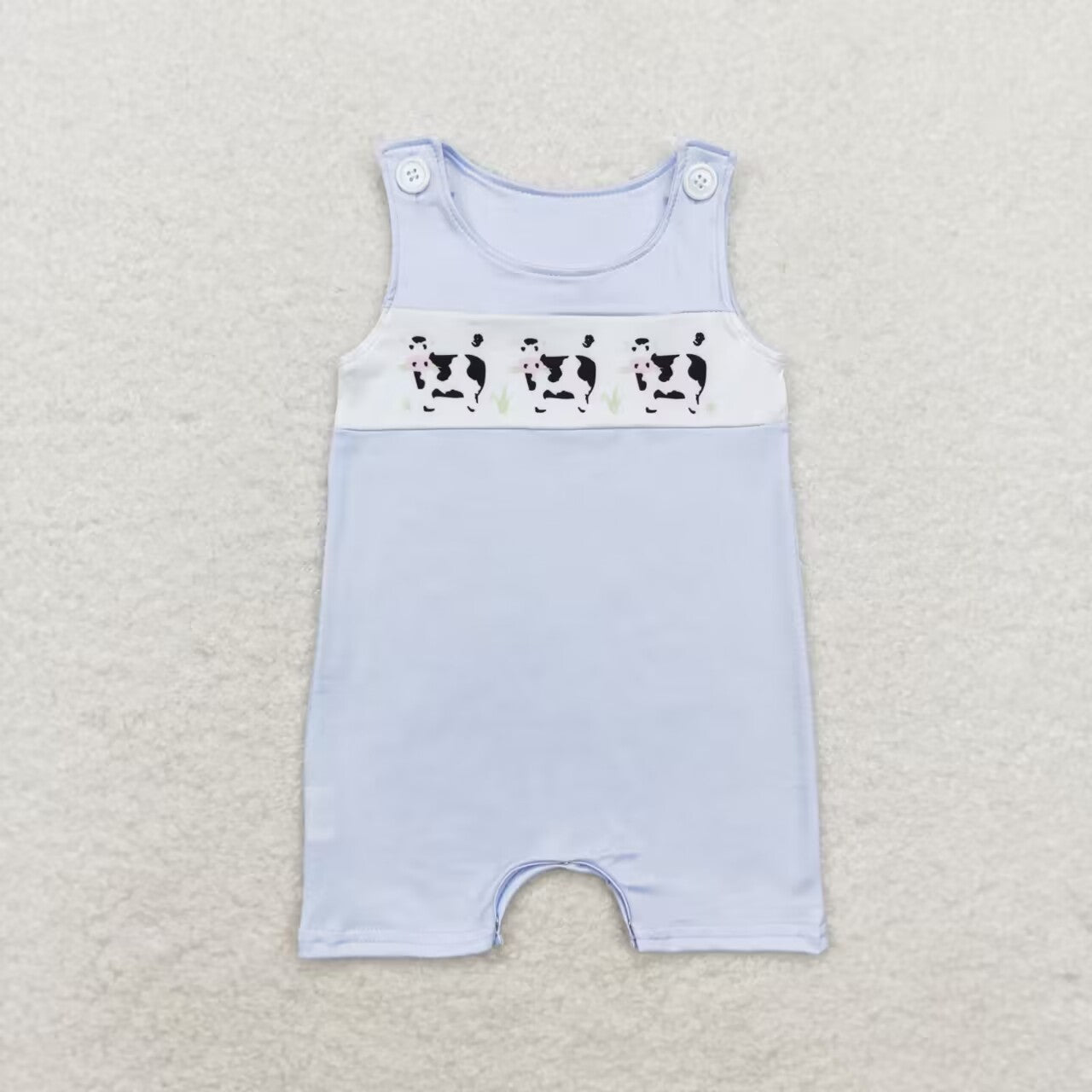 Embroidery farm cow romper