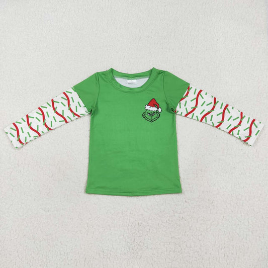 baby boy christmas green face long sleeve shirt