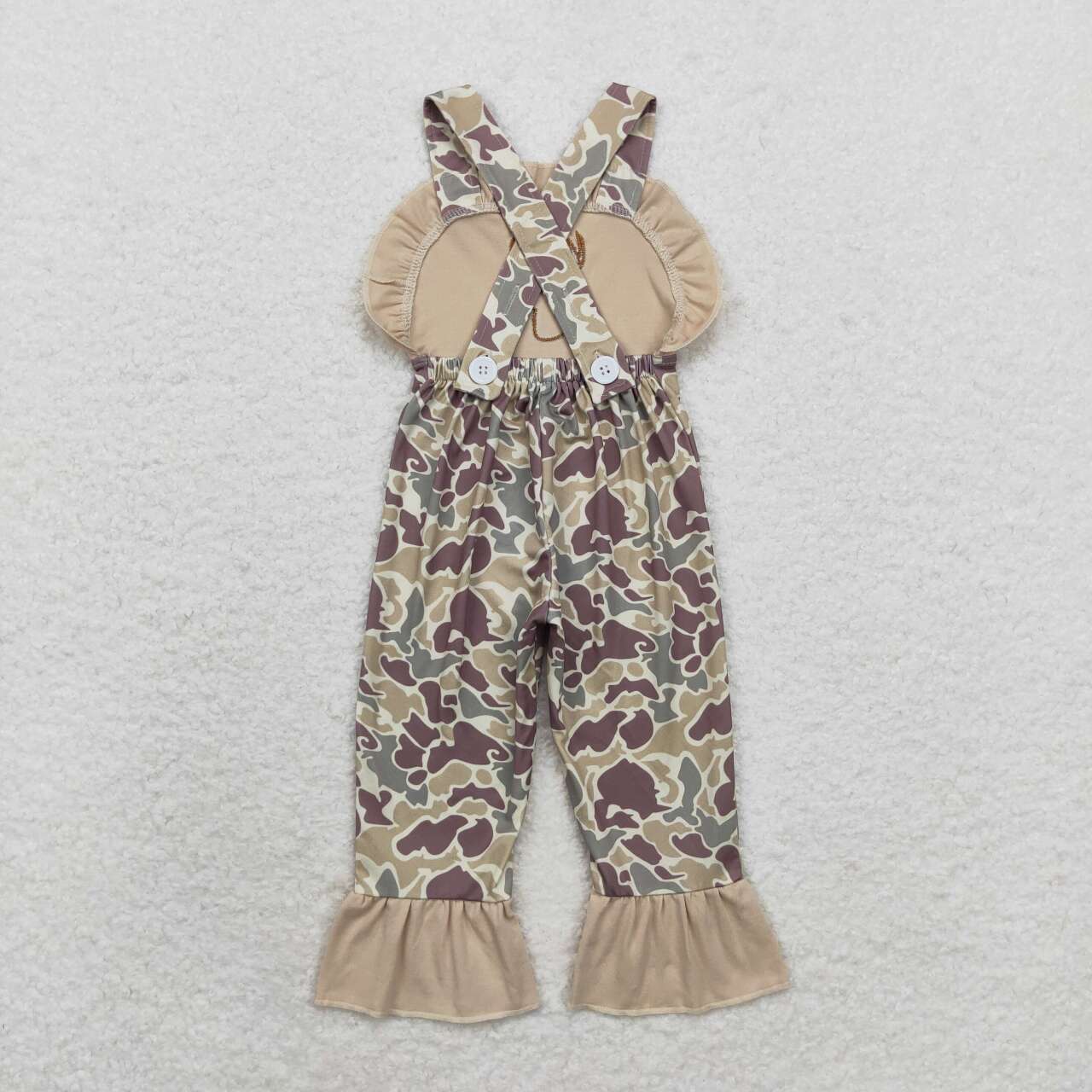 toddle baby girl camo embroidery reindeer jumpsuit romper