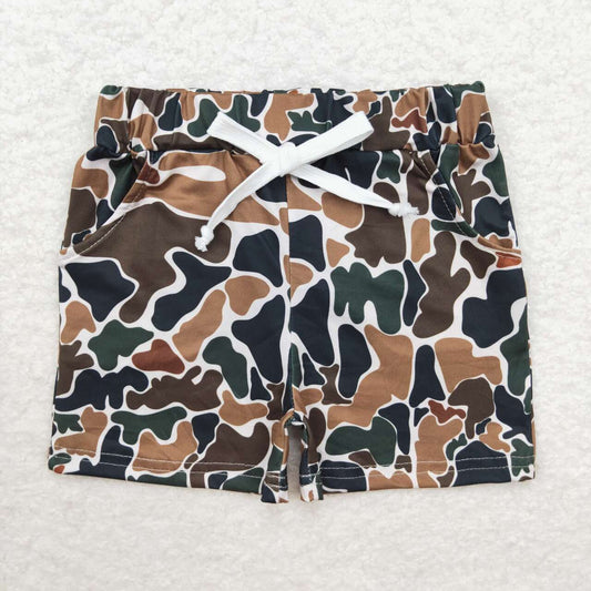 baby boy brown green camo summer shorts