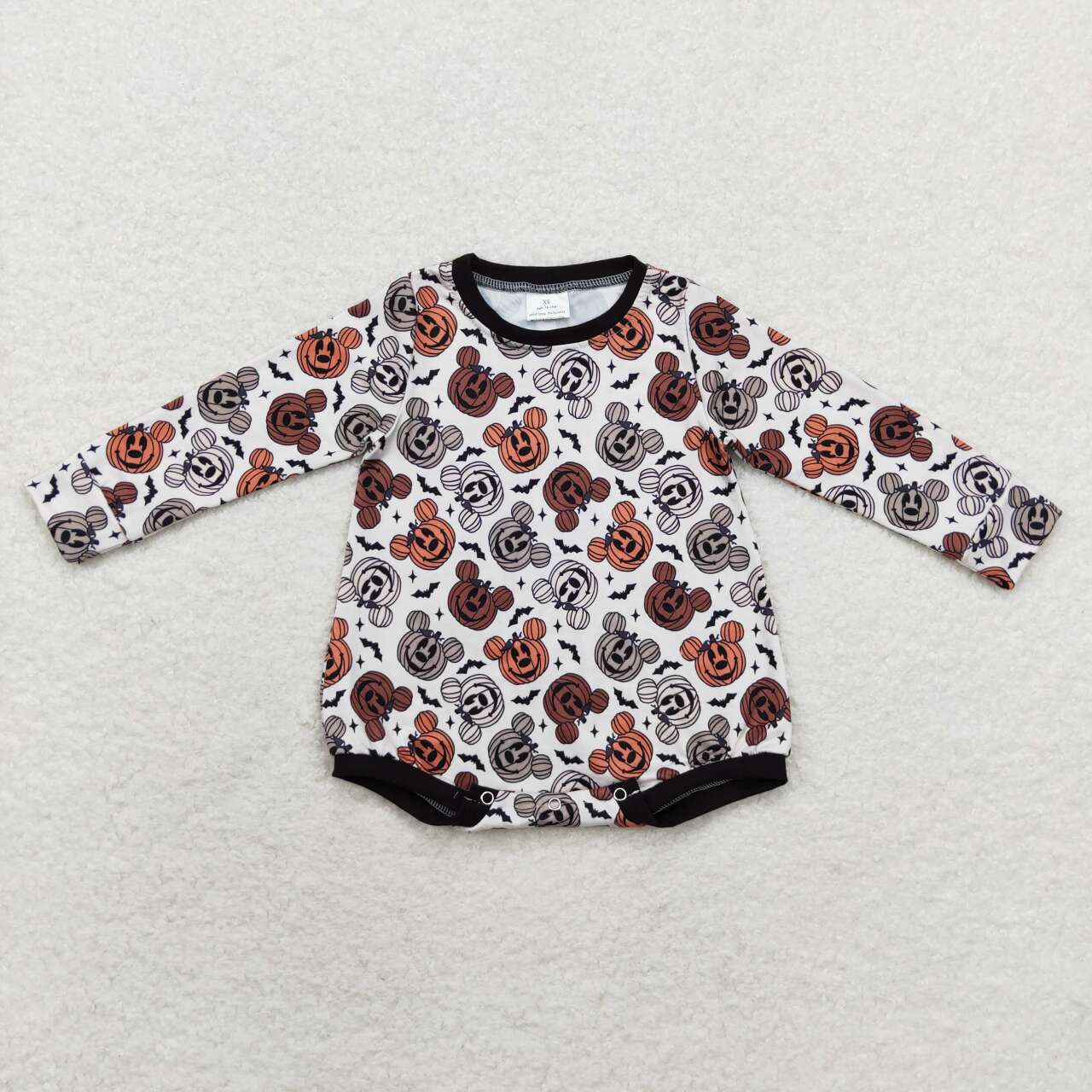 toddle baby boy halloween pumpkin long sleeve romper