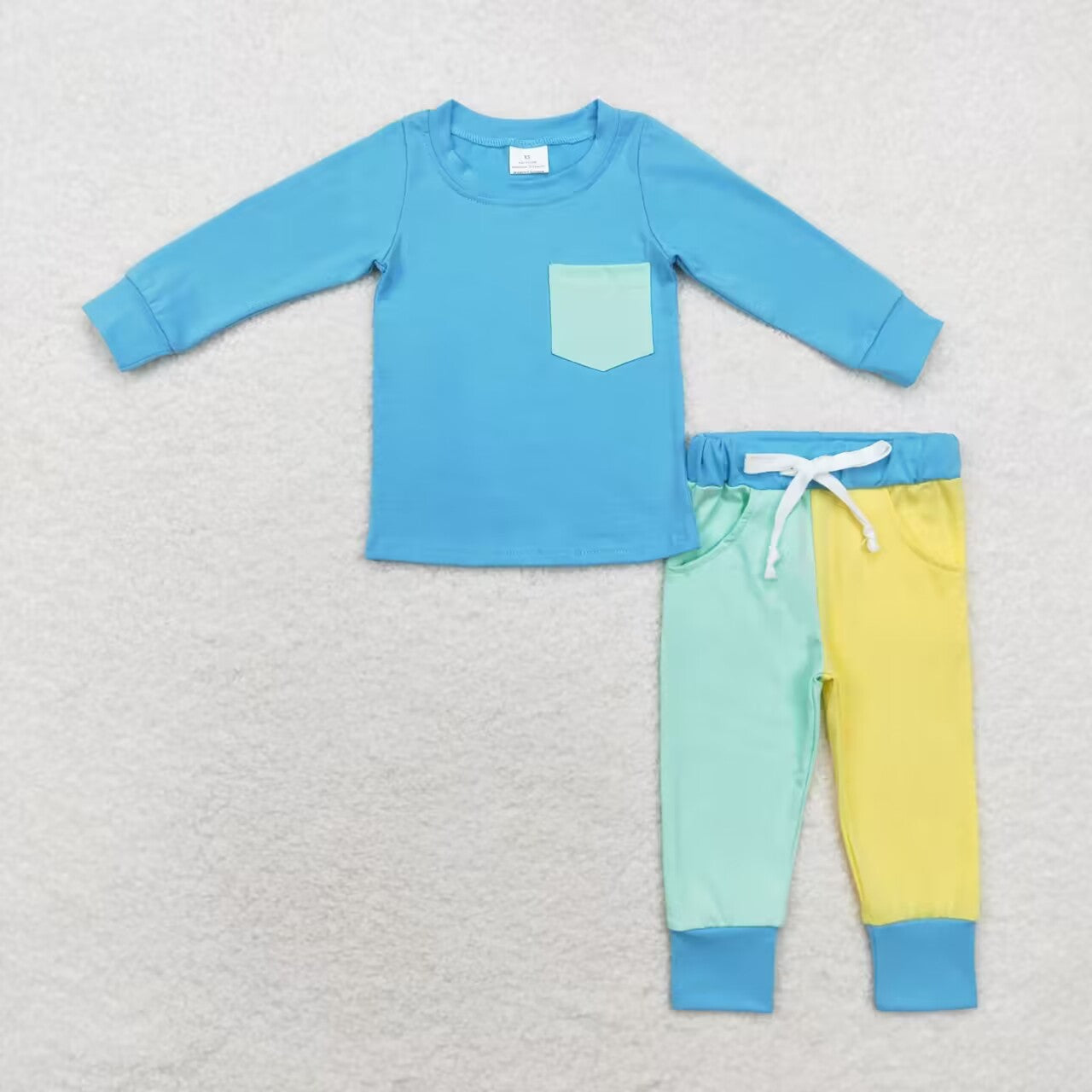 baby boy yellow blue green fall winter outfit