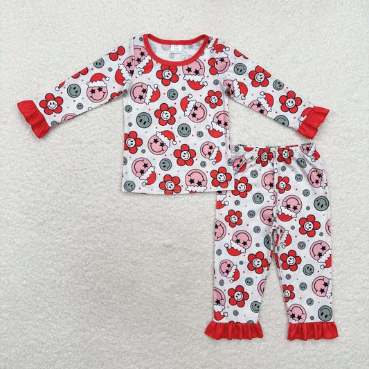 baby girl long sleeve christmas smile face bamboo clothes