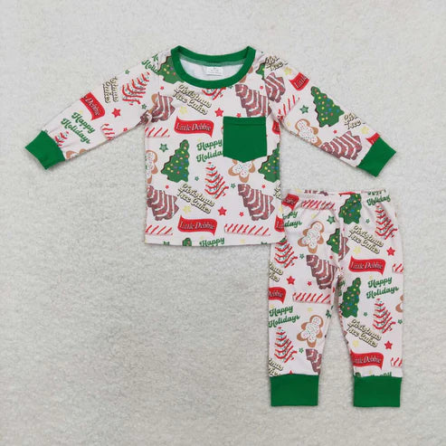 Christmas tree cake long sleeve family pajama set