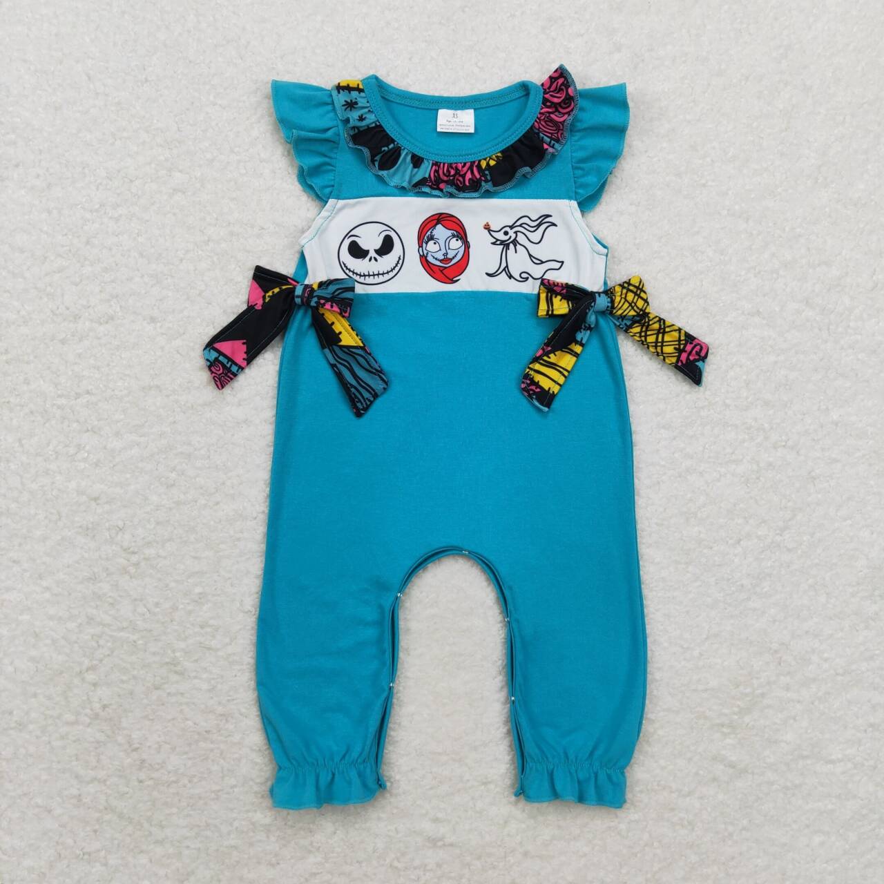 toddle baby girl halloween ghost blue romper