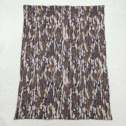 wholesale kids baby bottomland camo brown fleece blanket