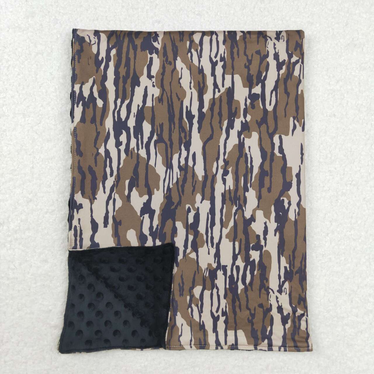 wholesale kids baby bottomland camo brown fleece blanket