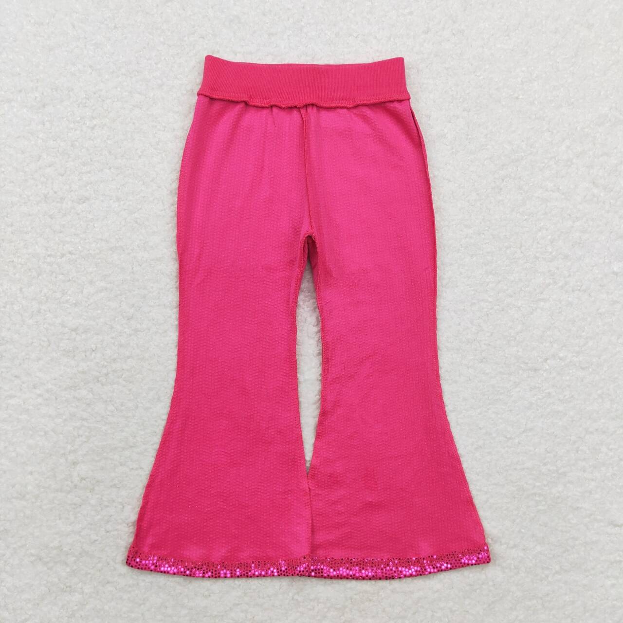 infant baby girls hot pink sequins bell bottoms