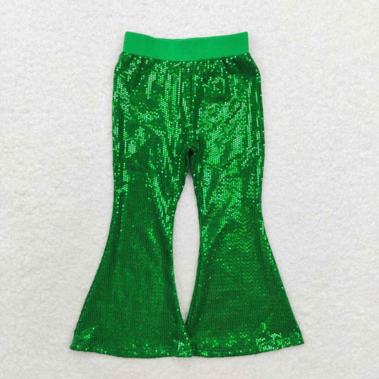 infant baby girls green sequins bell bottoms