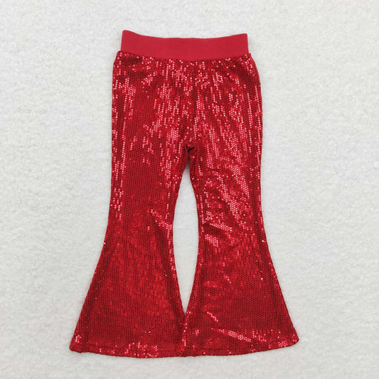 infant baby girls red sequins bell bottoms