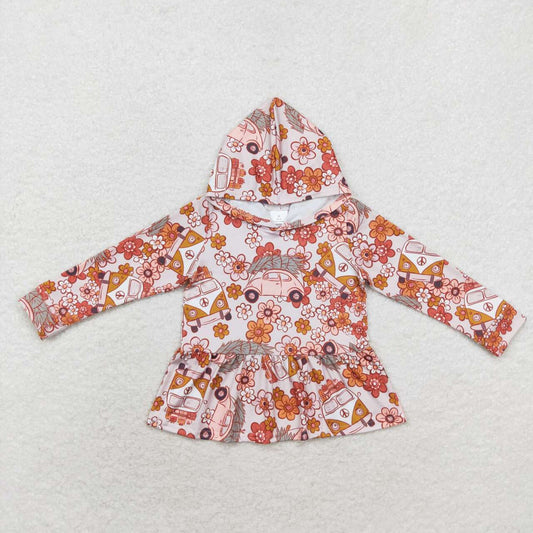 baby girls camping floral long sleeve hoodie top