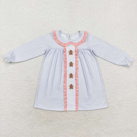 Christmas embroidery gingerbread long sleeve dress