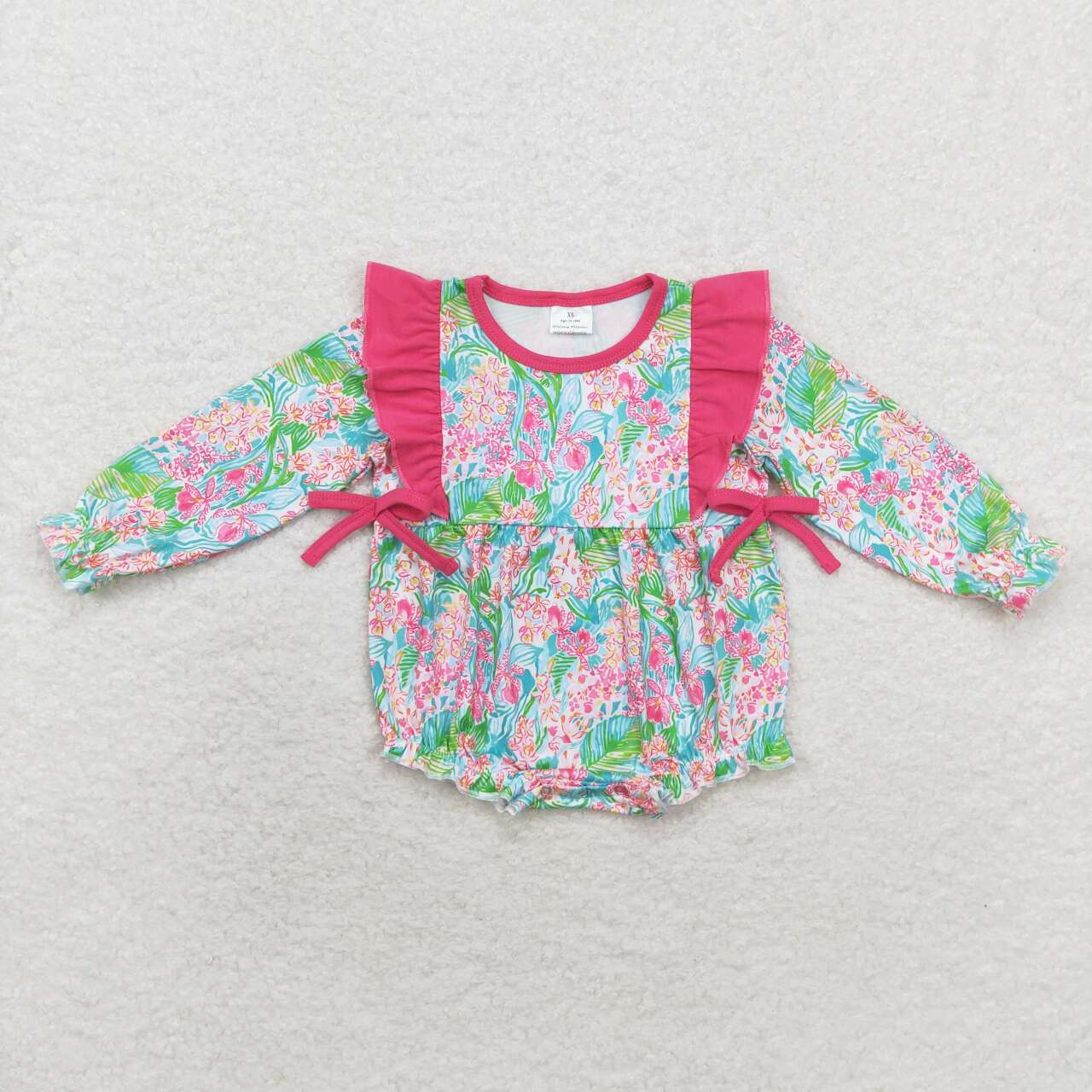 newborn baby girls hot pink seaweed fall winter romper