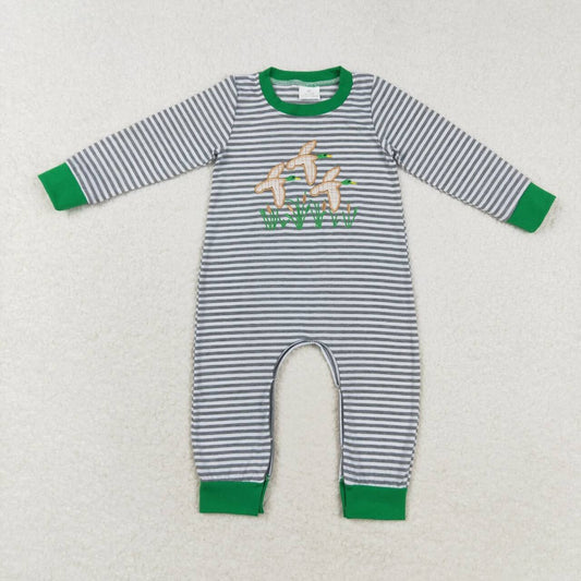 toddle baby boy embroidery mallard duck long sleeve romper