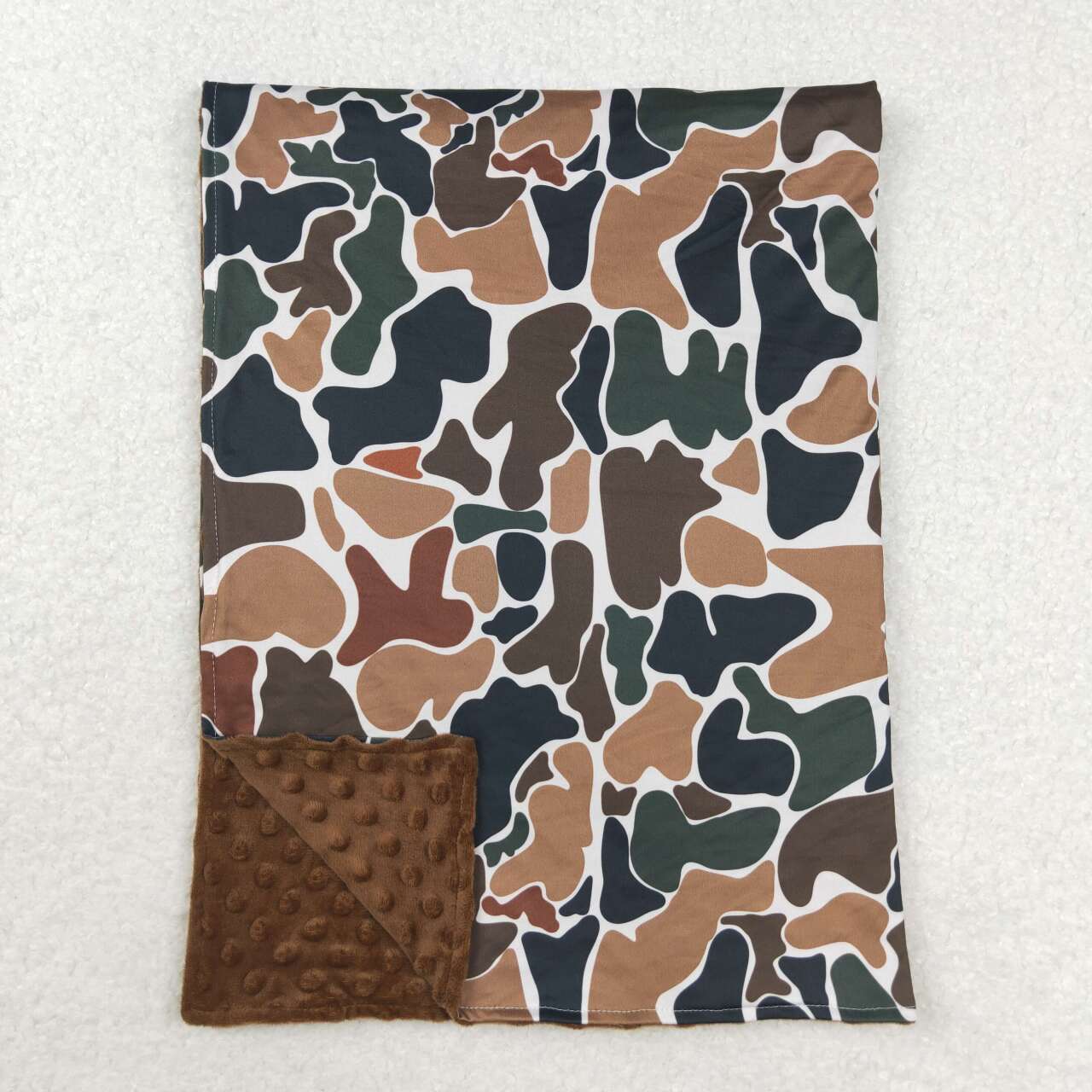 wholesale kids baby brown green camo fleece blanket