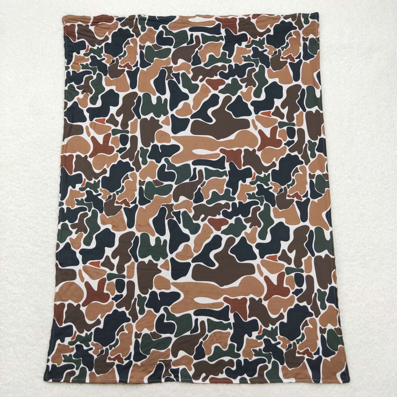 wholesale kids baby brown green camo fleece blanket