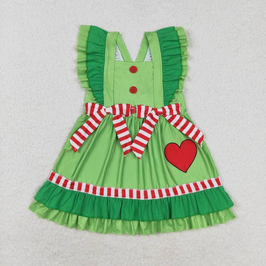 infant baby girls christmas red heart bubble dress