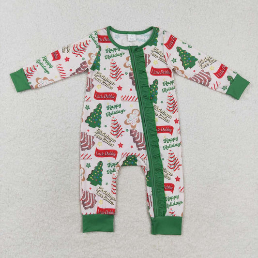 toddle baby boy christmas cake tree bamboo zip romper