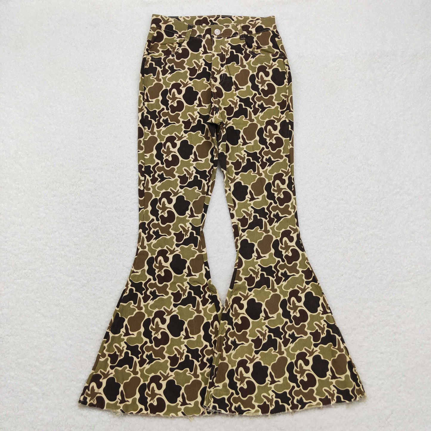 Adult women mallard duck camo jeans bell bottoms