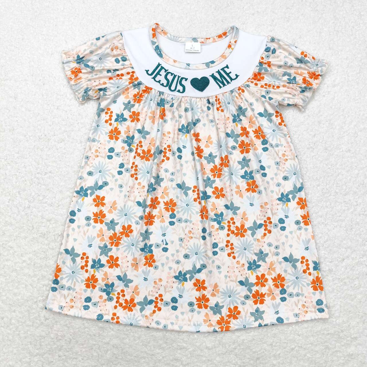 embroidery Jesus love me baby girls boutique dress