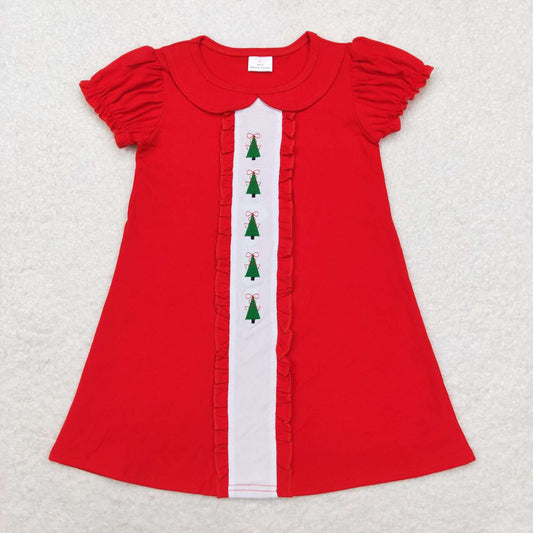 toddle girls wholesale embroidery christmas tree dress