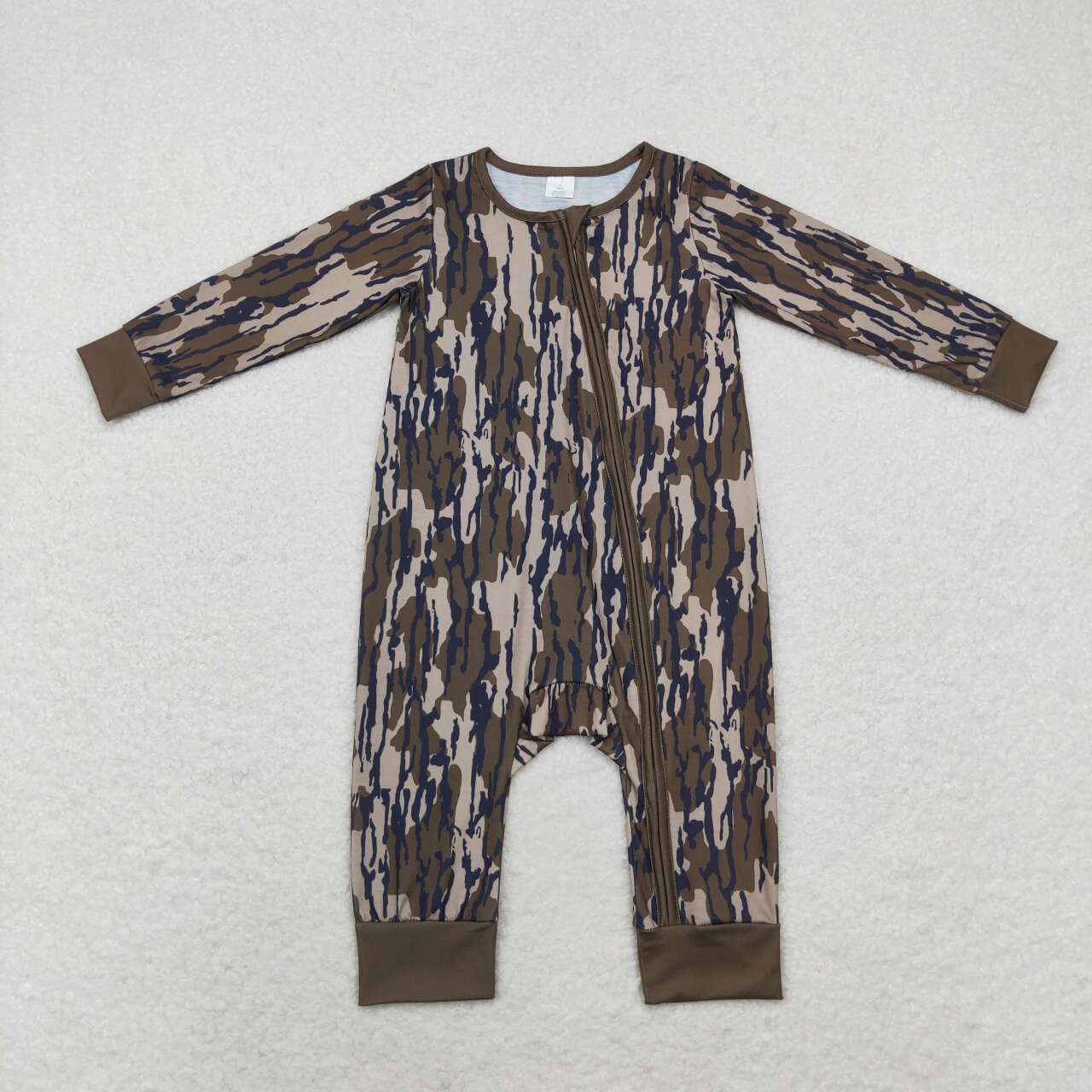 infant baby boy camo long sleeve zip romper