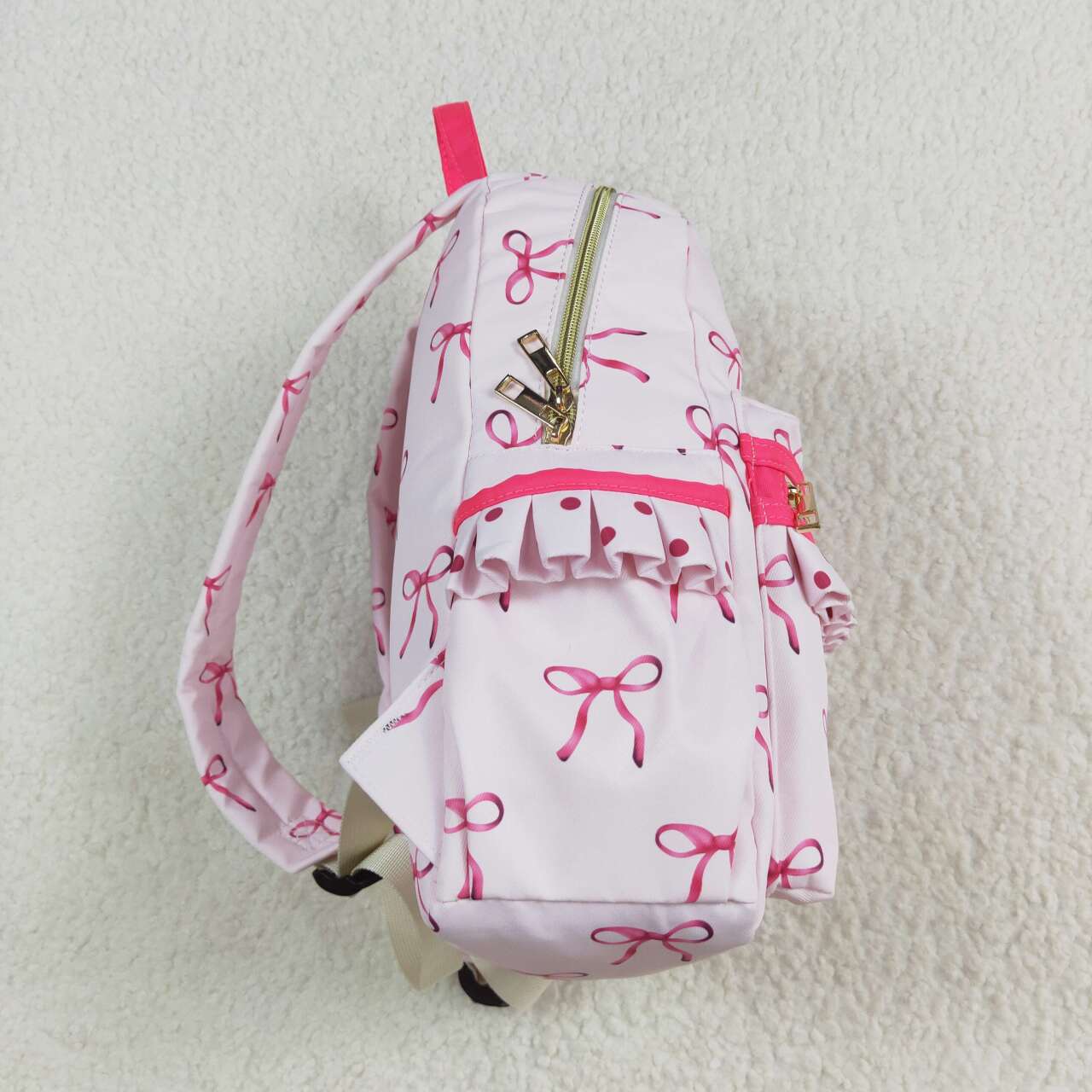 infant baby girls pink bow mini backpack