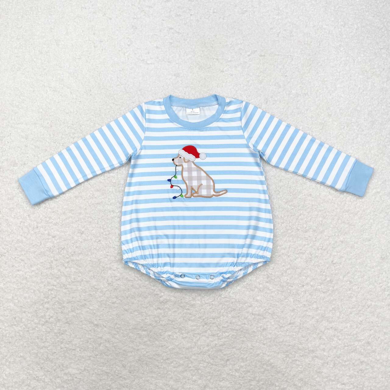 toddle baby embroidery christmas light dog design winter romper