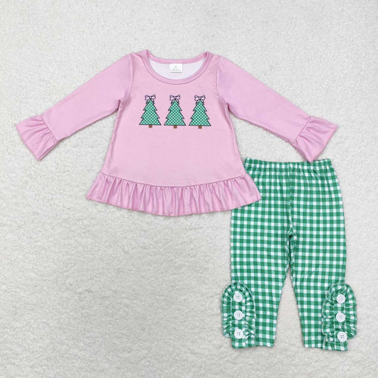 baby girl Christmas tree tunic top matching pants fall winter clothes
