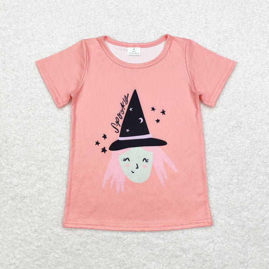 Halloween spooky hat short sleeve shirt