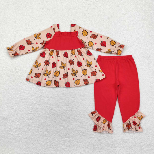 baby girl leaves tunic top matching pants fall winter clothes