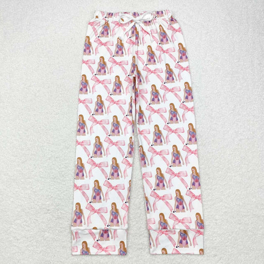 Adult women country music singer bow print pants