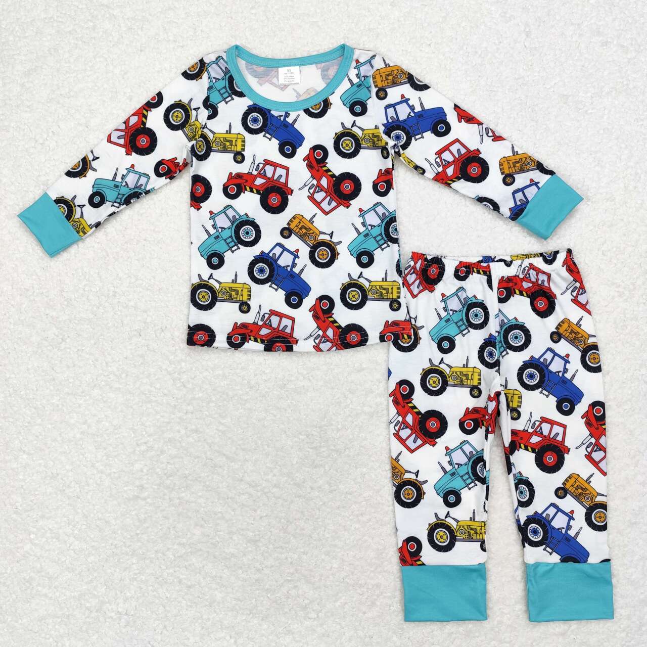 farm tractor toddle baby boy fall winter bamboo pajama set wholesale price