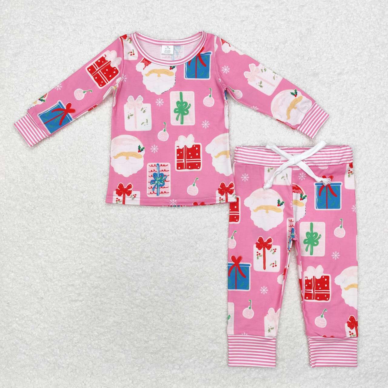 wholesalel kids girls Chritmas Santa Claus gift box matching pajama set