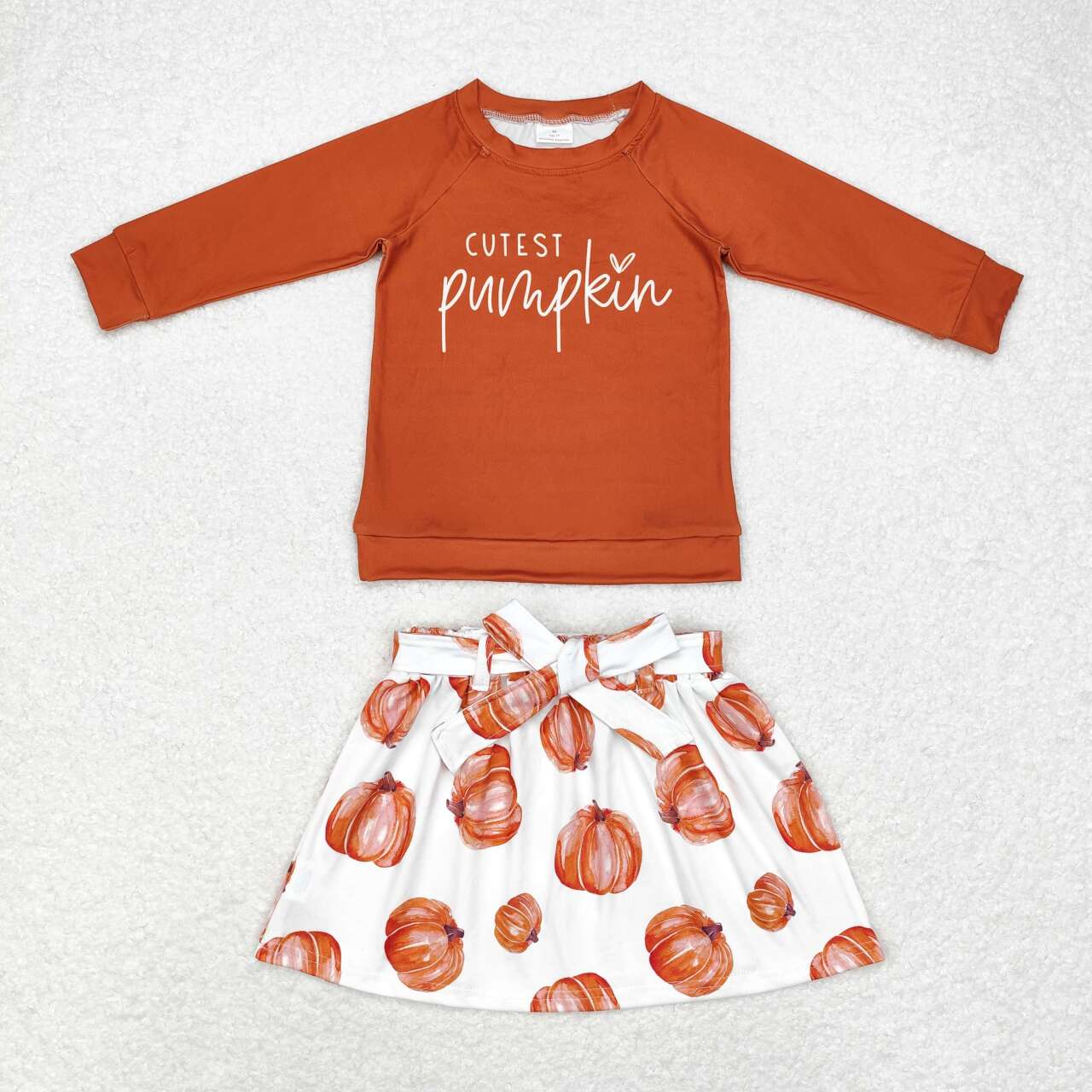 Cutest pumpkin shirt matching skirt 2pcs fall season clothes