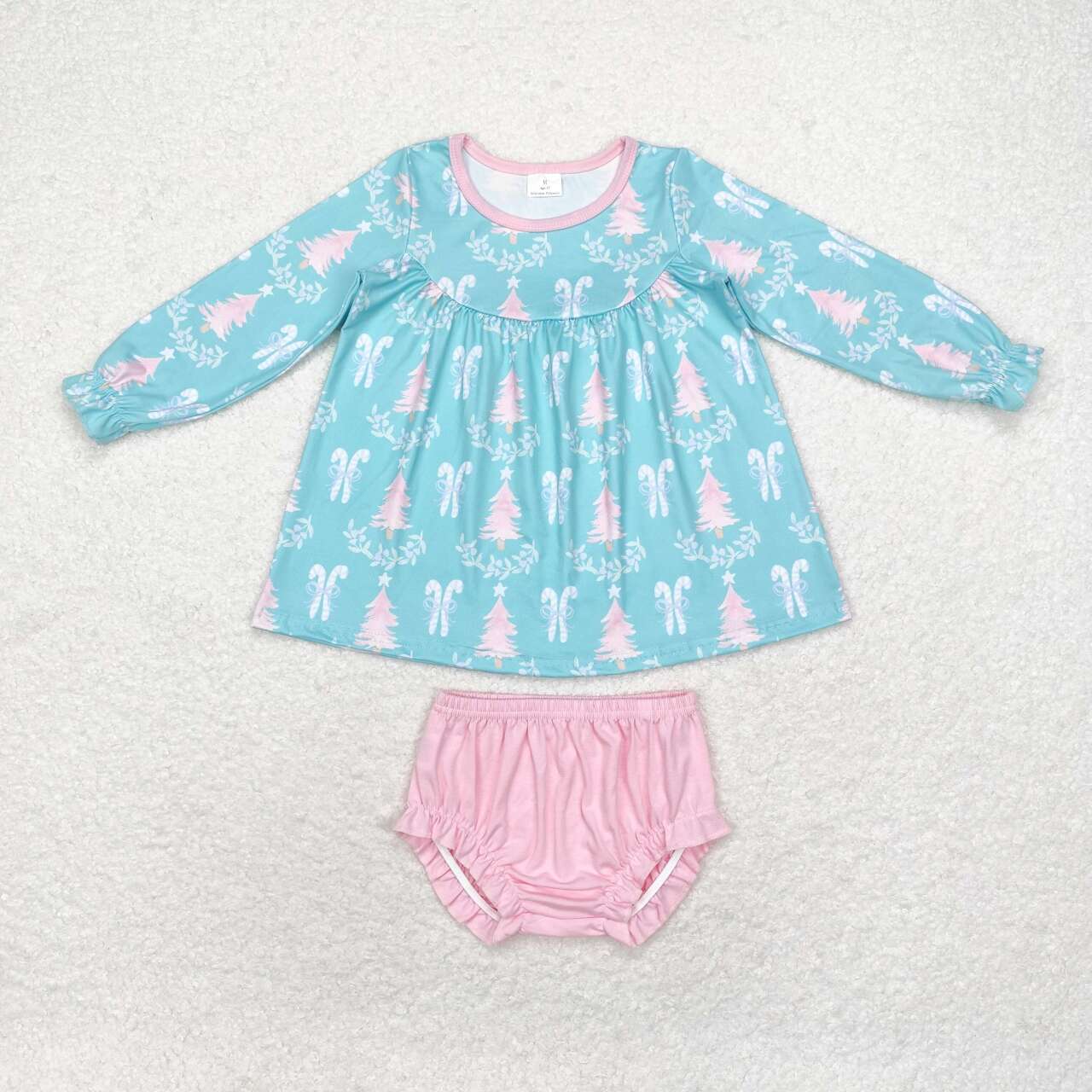 toddle girls christmas tree bummies set