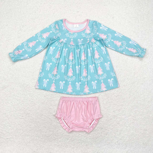 toddle girls christmas tree bummies set
