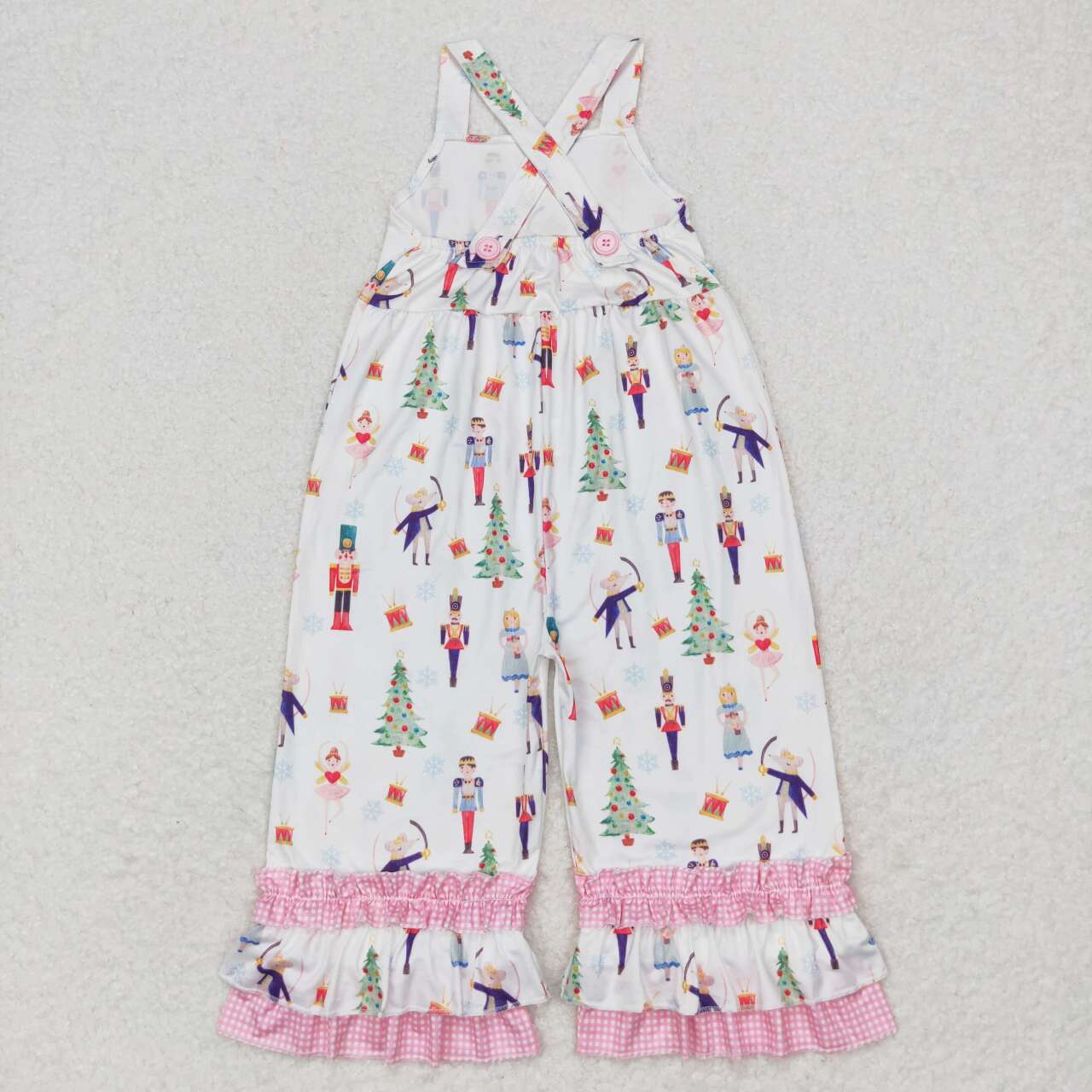 pink long sleeve shirt christmas suspender jumpsuit 2pcs outfit