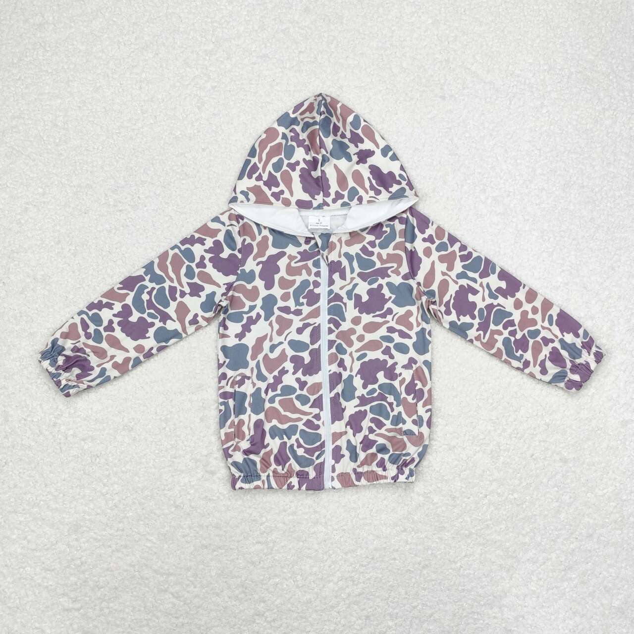 baby boy long sleeve grey camo hoodie pullover