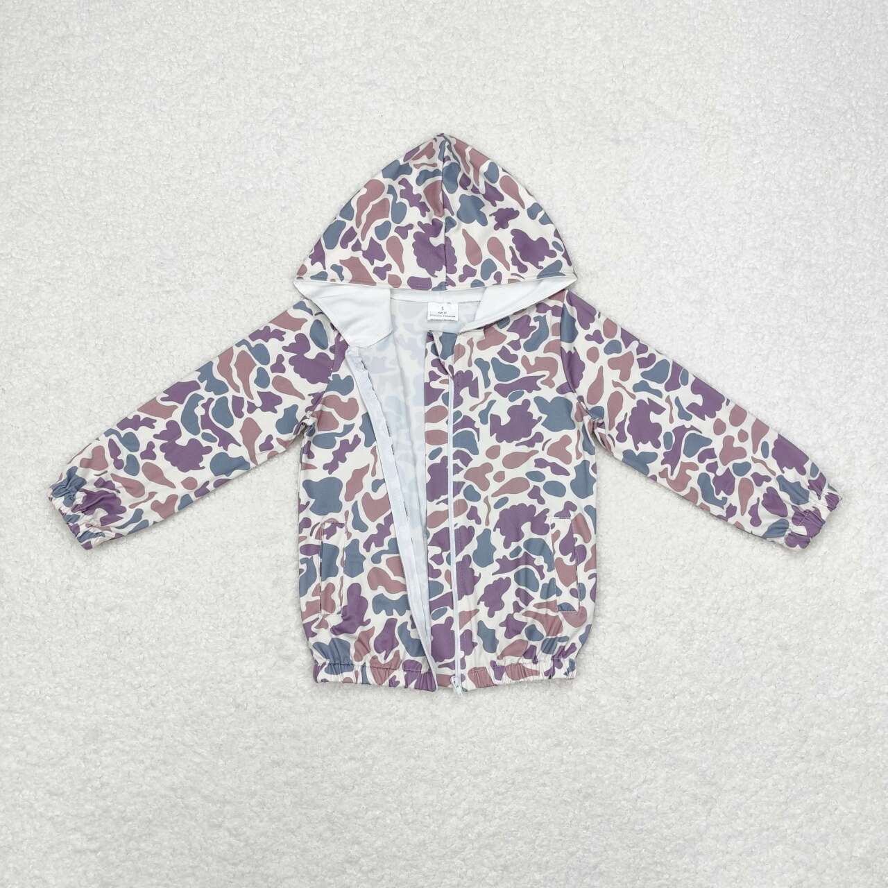 baby boy long sleeve grey camo hoodie pullover